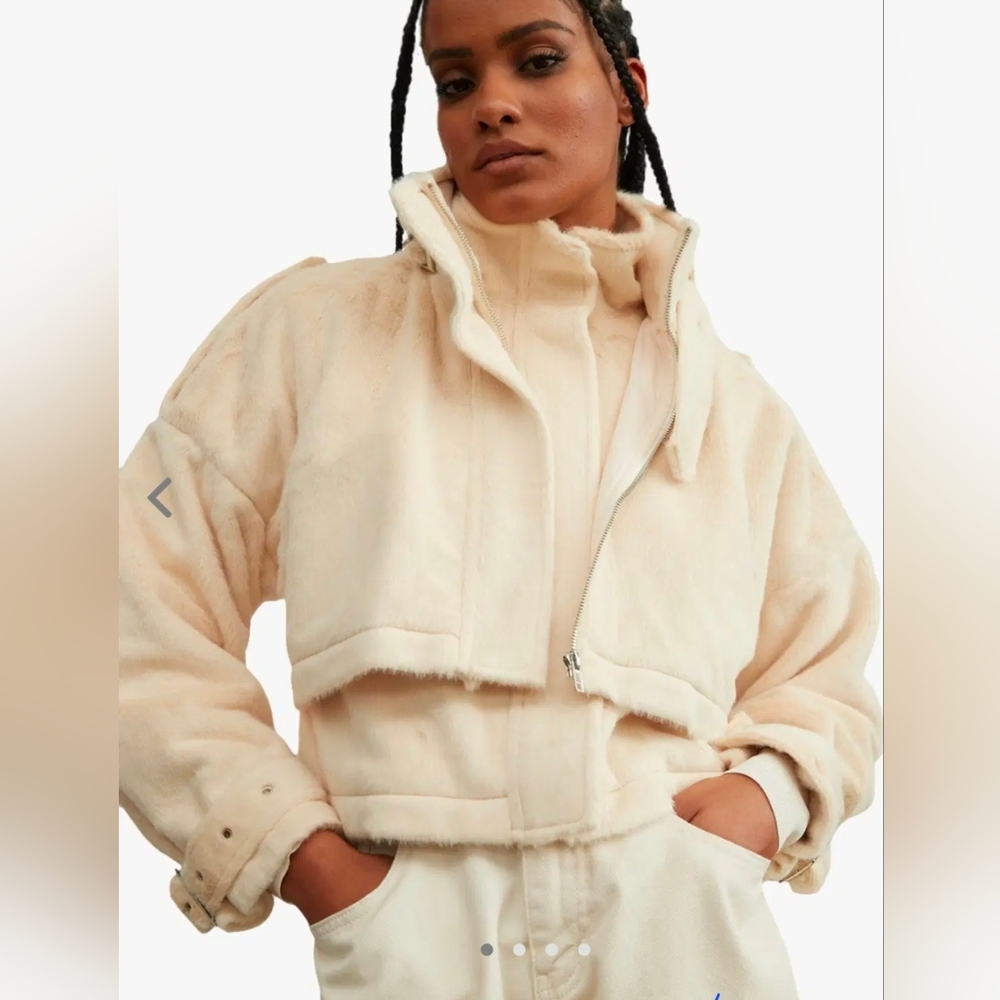 ATOIR The Bella Jacket in Putty Double Layer Faux Fur with Pockets